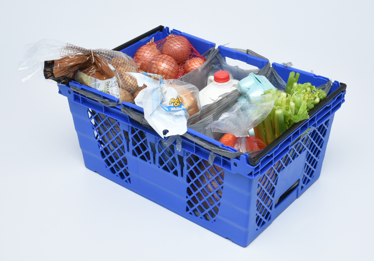 basket with groceries